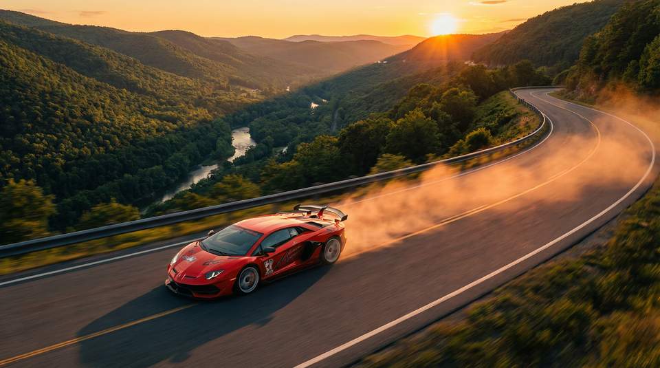 糖心视频：红色Aventador SVJ山路激驾